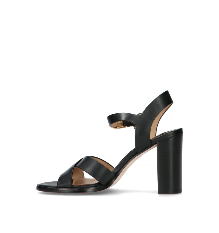 RALPH LAUREN Sandalo donna nero in pelle