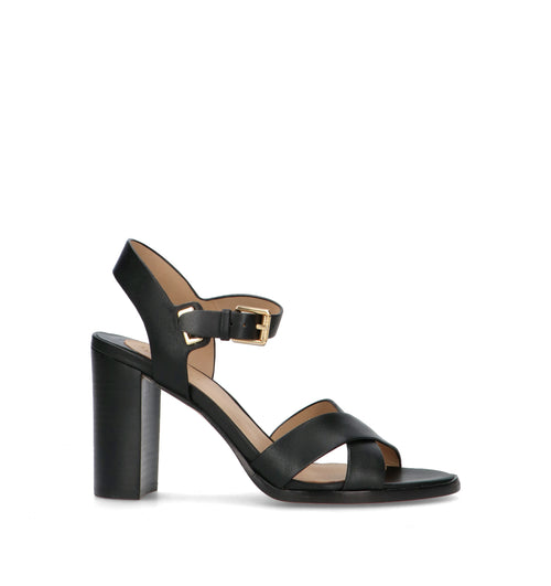 RALPH LAUREN Sandalo donna nero in pelle