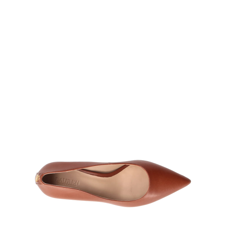 RALPH LAUREN Décolleté donna marrone in pelle