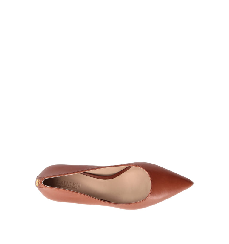 RALPH LAUREN Décolleté donna marrone in pelle