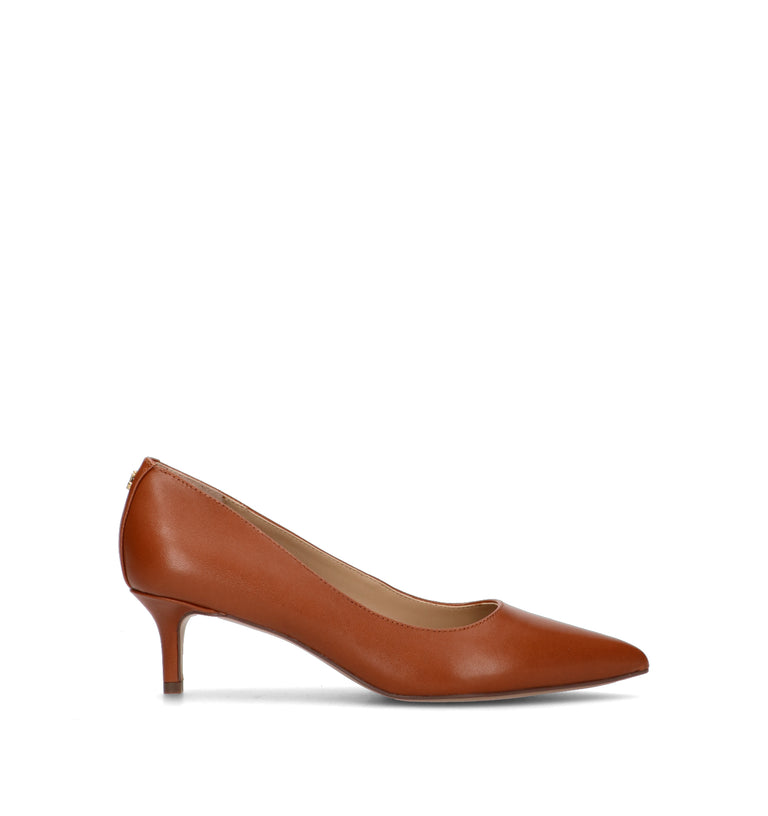 RALPH LAUREN Décolleté donna marrone in pelle