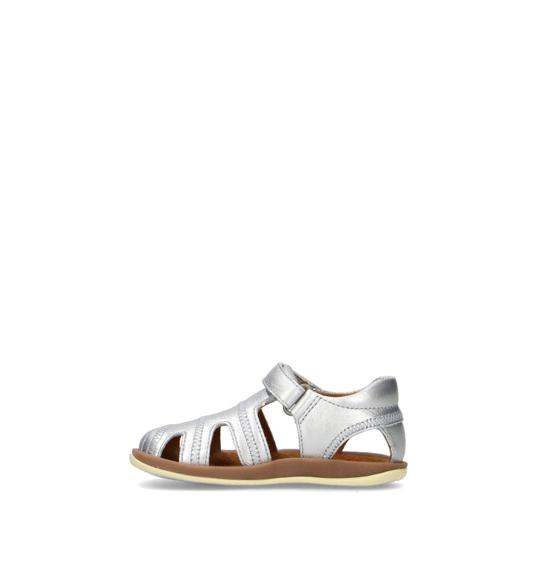 CAMPER Sandalo bimba argento in pelle