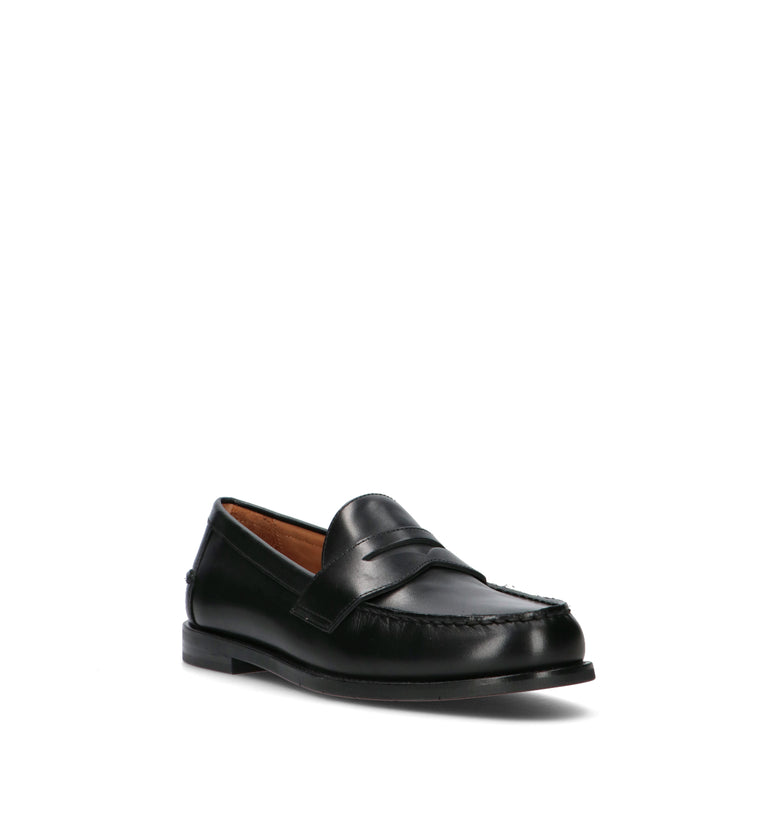 RALPH LAUREN Mocassino uomo nero in pelle