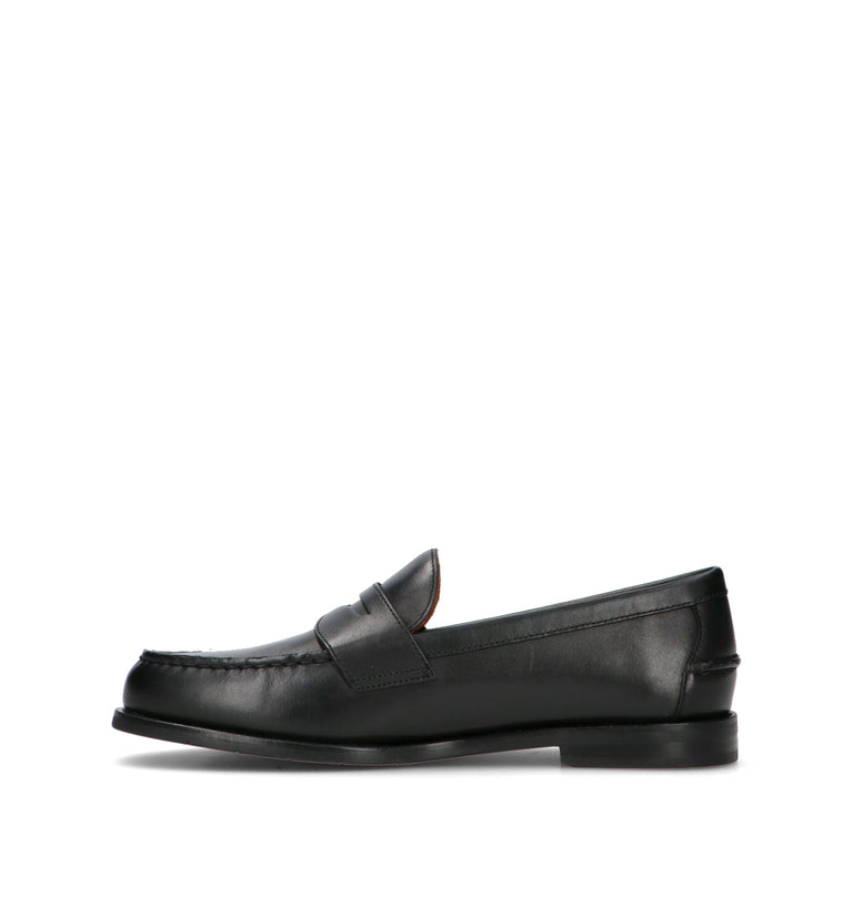 RALPH LAUREN Mocassino uomo nero in pelle