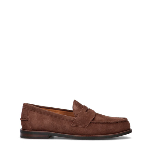 RALPH LAUREN Mocassino uomo marrone in suede