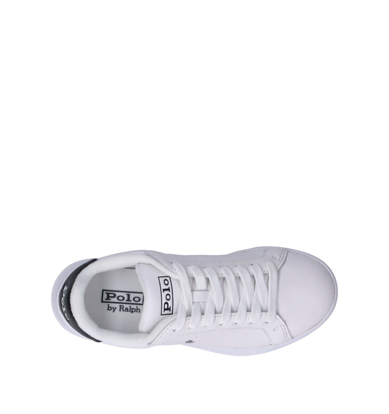 POLO RALPH LAUREN Sneaker donna bianca/nera in pelle