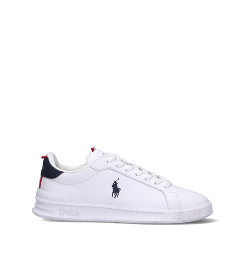POLO RALPH LAUREN Sneaker donna bianca/blu in pelle