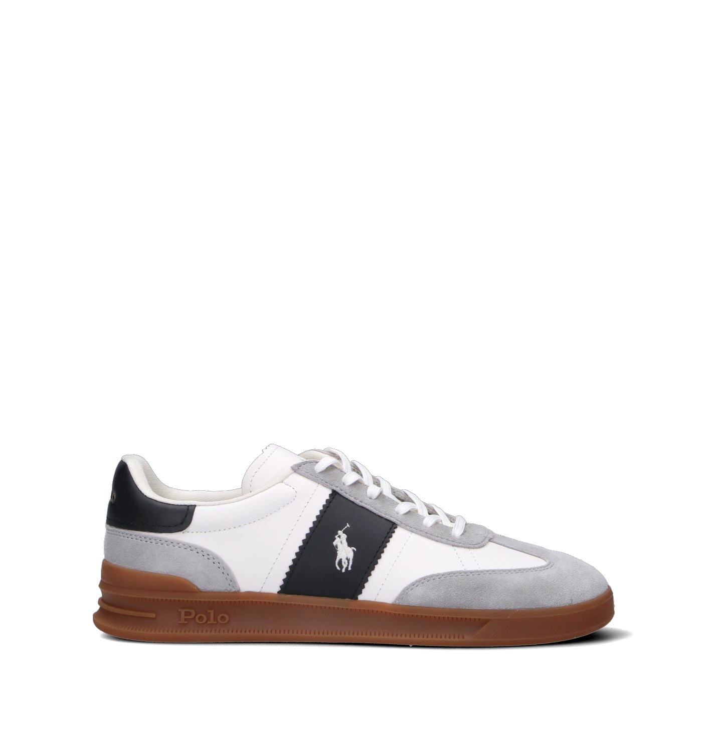 POLO SPORT Sneaker donna bianca/grigia in pelle