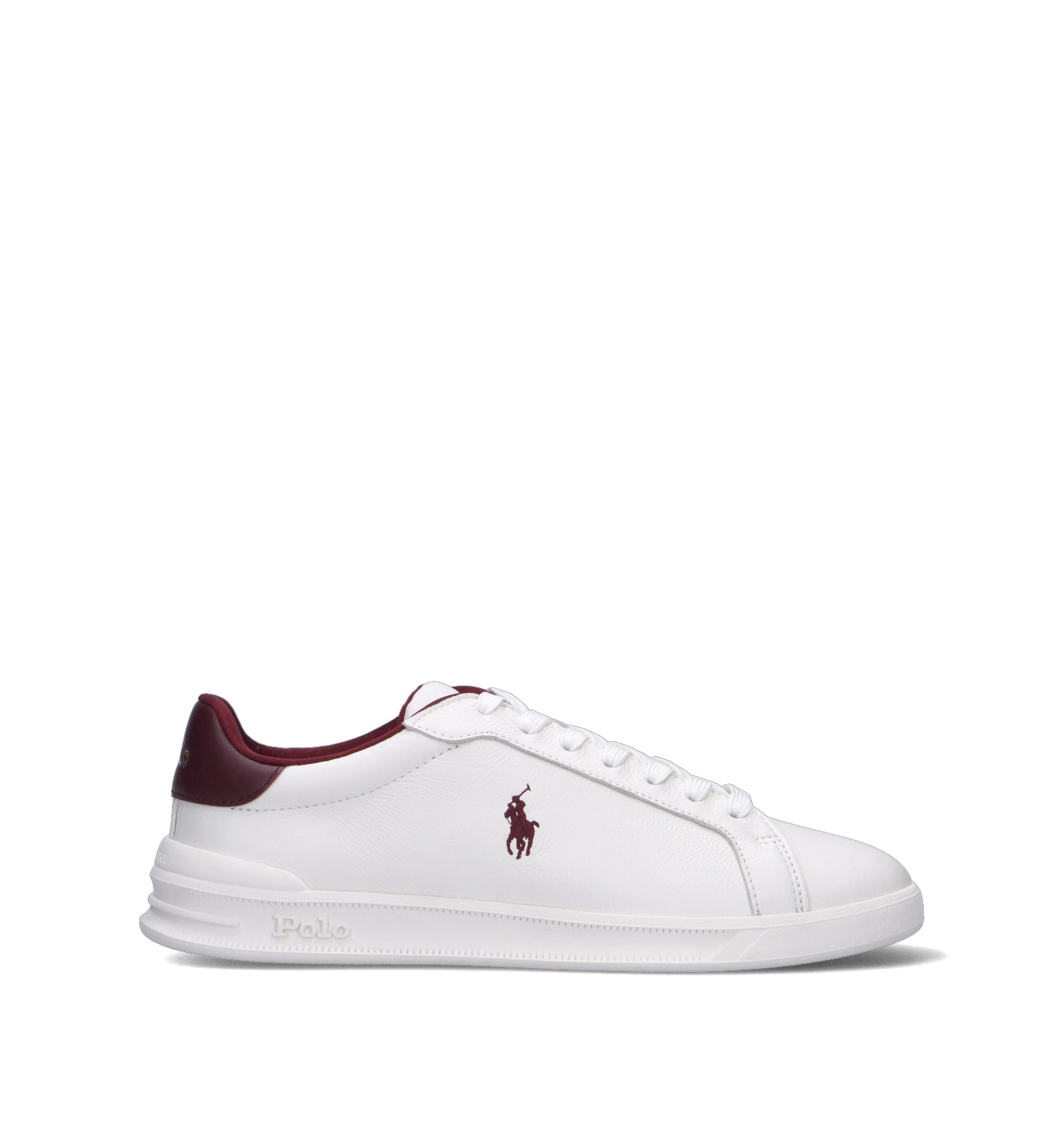 POLO RALPH LAUREN Sneaker uomo bianca/bordeaux in pelle