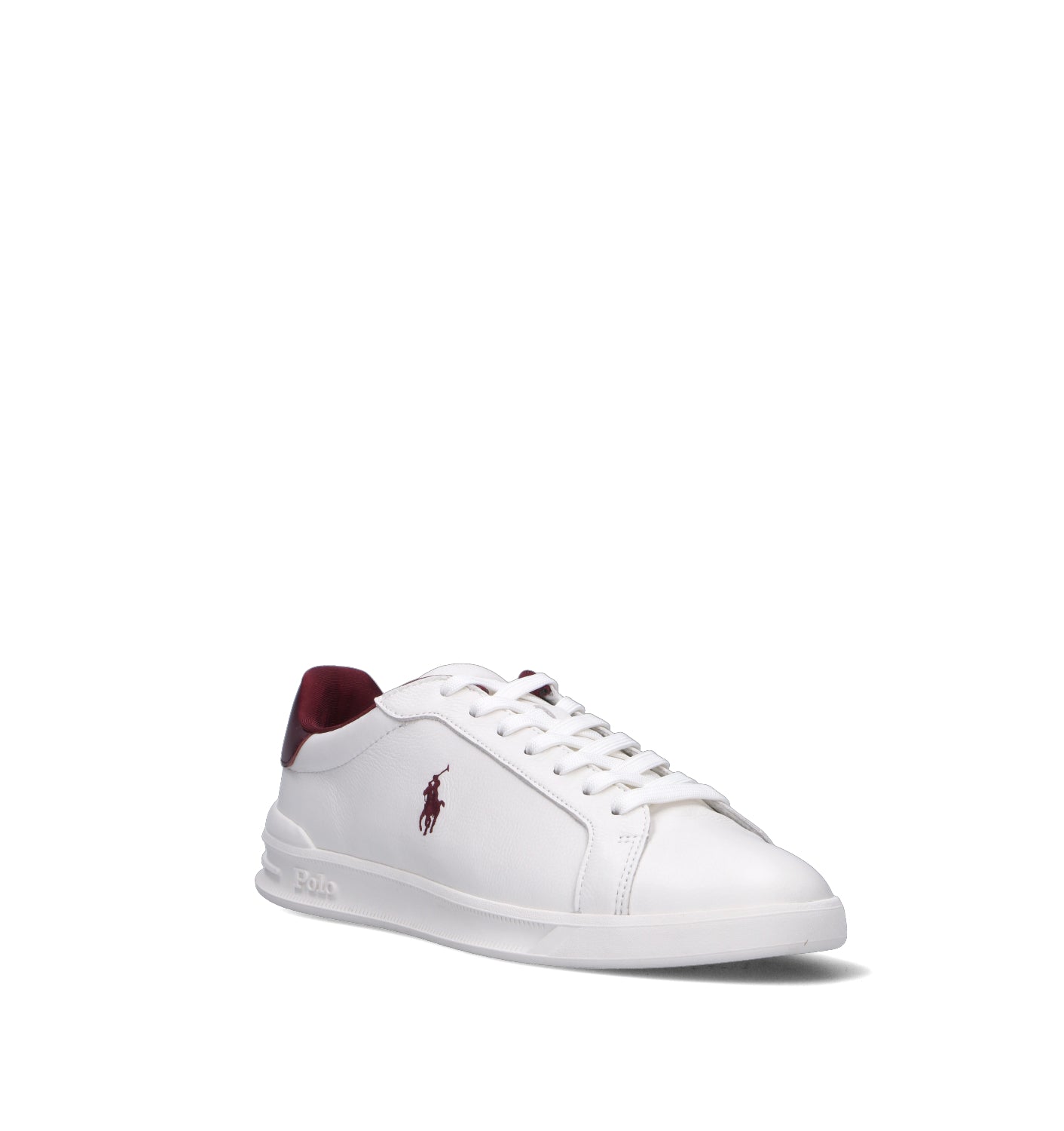 POLO RALPH LAUREN Sneaker uomo bianca/bordeaux in pelle