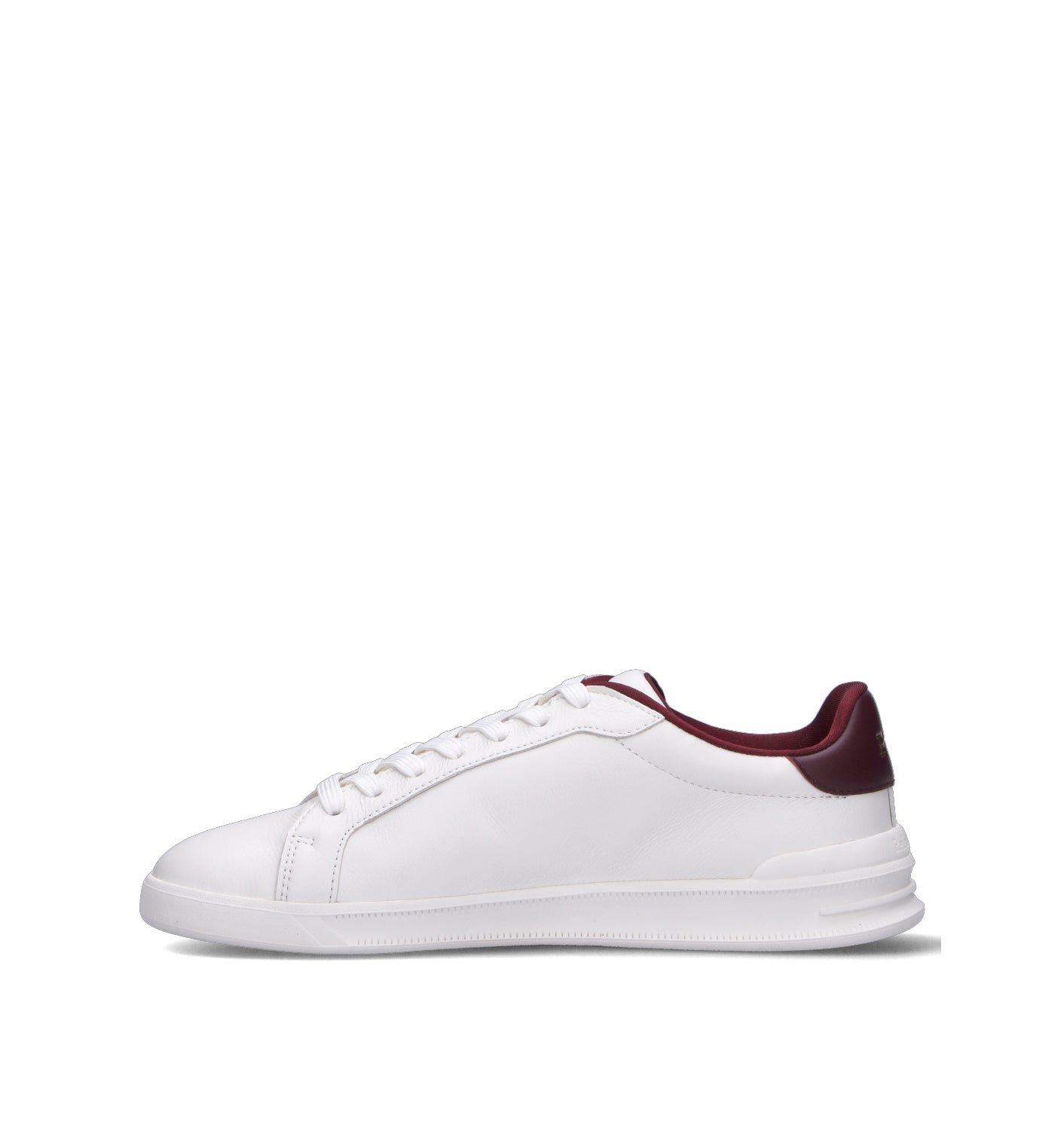 POLO RALPH LAUREN Sneaker uomo bianca/bordeaux in pelle