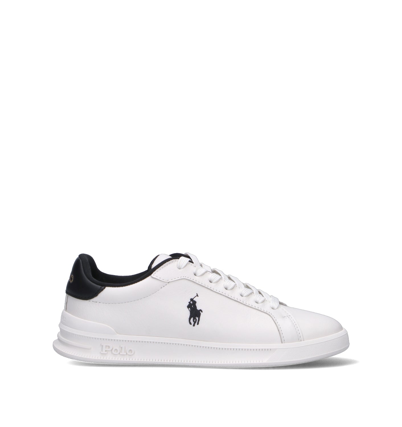 POLO RALPH LAUREN Sneaker donna bianca/nera in pelle