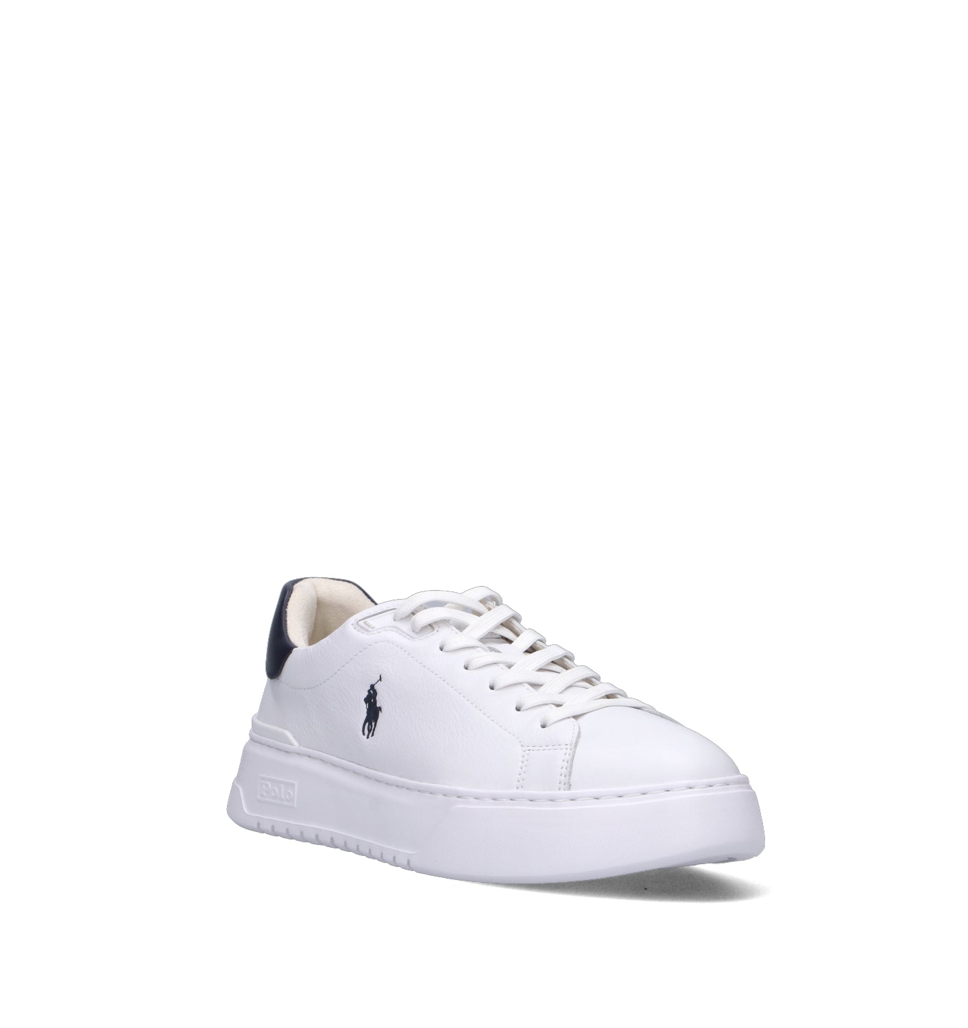 POLO SPORT Sneaker uomo bianca/blu in pelle