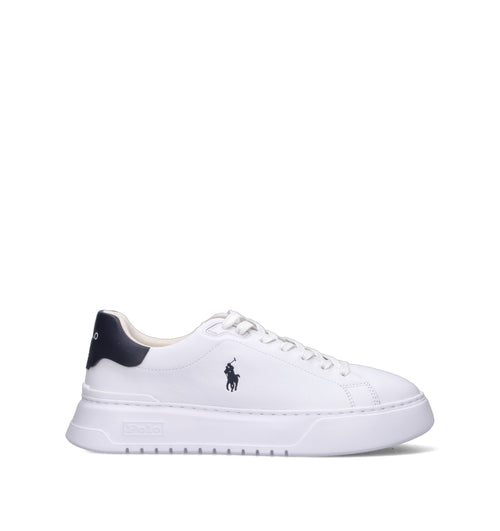 POLO SPORT Sneaker uomo bianca/blu in pelle