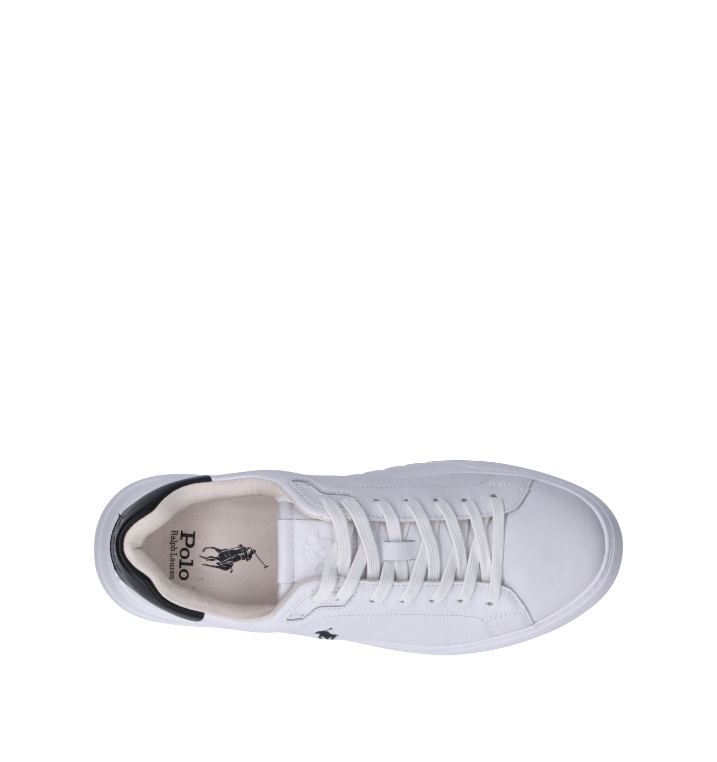 POLO SPORT Sneaker uomo bianca/nera in pelle