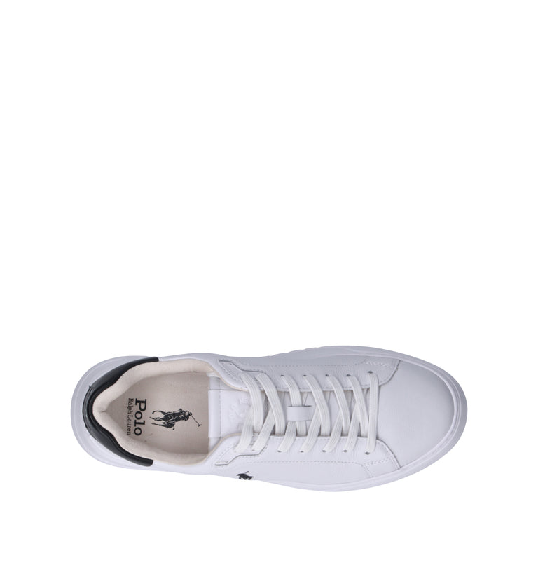 POLO SPORT Sneaker uomo bianca/nera in pelle