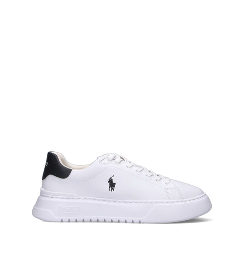 POLO SPORT Sneaker uomo bianca/nera in pelle