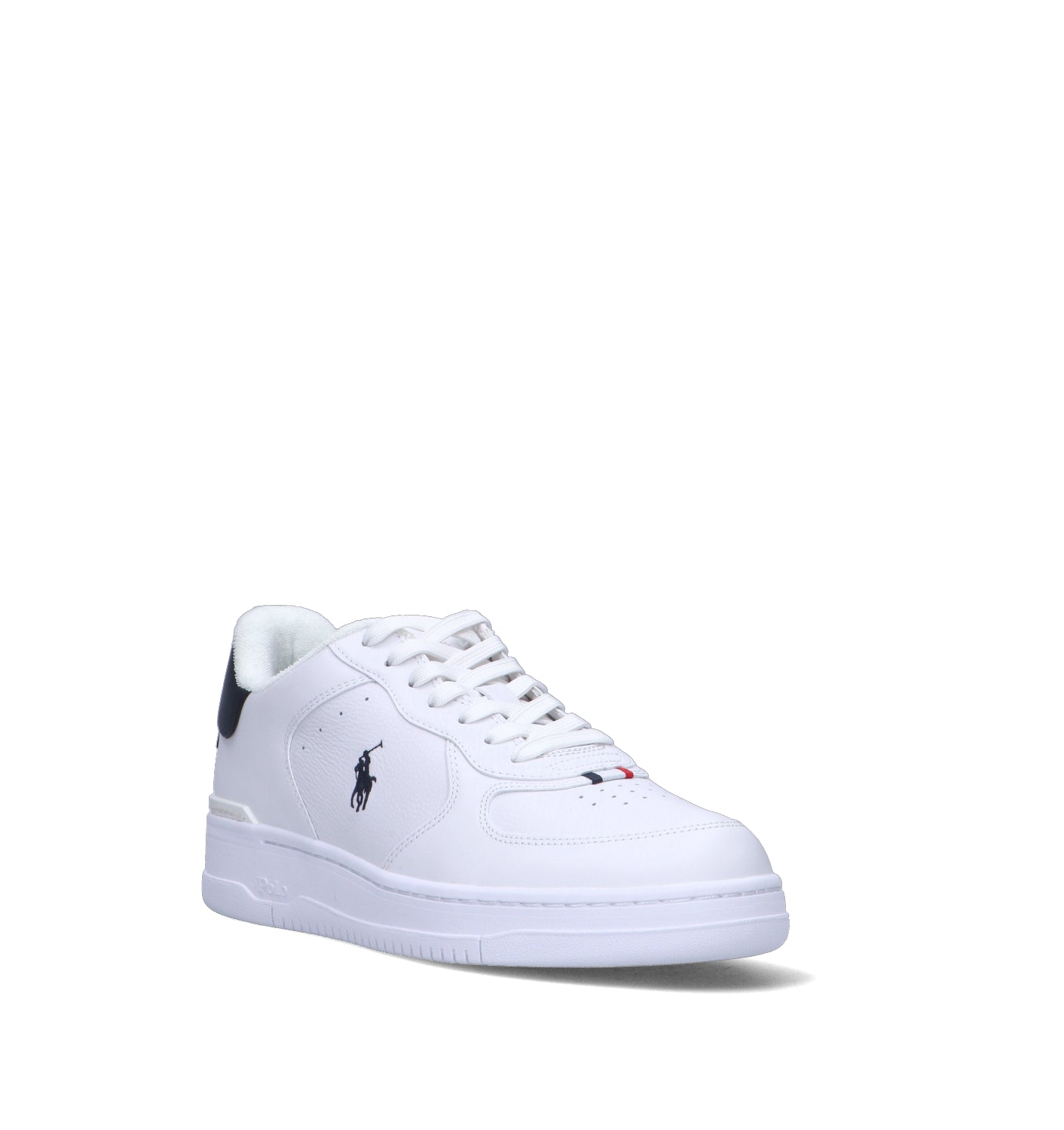 RALPH LAUREN Sneaker uomo bianca/navy in pelle