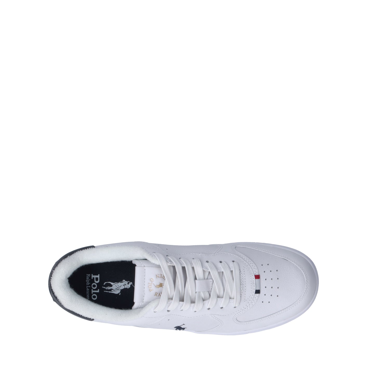 RALPH LAUREN Sneaker uomo bianca/navy in pelle