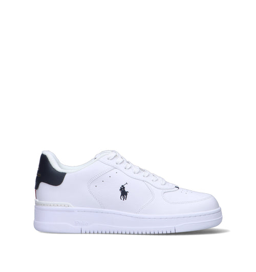 RALPH LAUREN Sneaker uomo bianca/navy in pelle