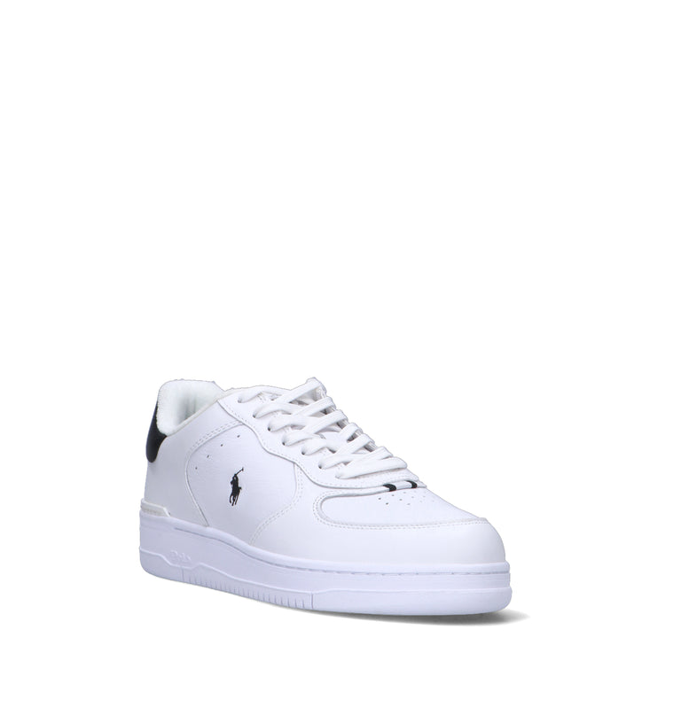 RALPH LAUREN Sneaker uomo bianca/nera in pelle