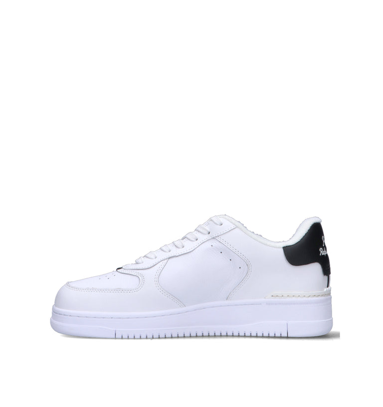 RALPH LAUREN Sneaker uomo bianca/nera in pelle