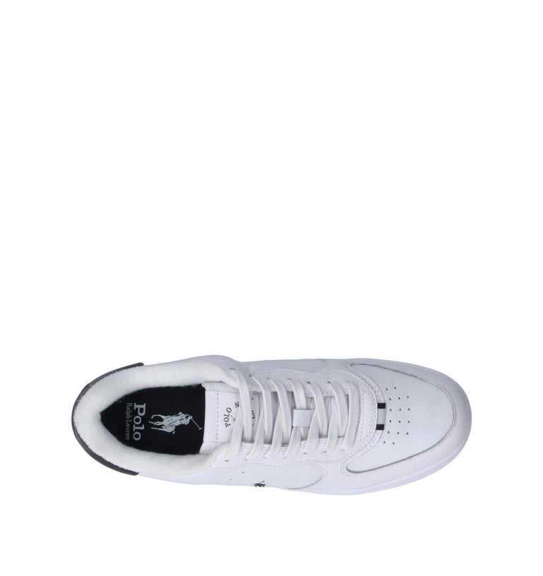 RALPH LAUREN Sneaker uomo bianca/nera in pelle