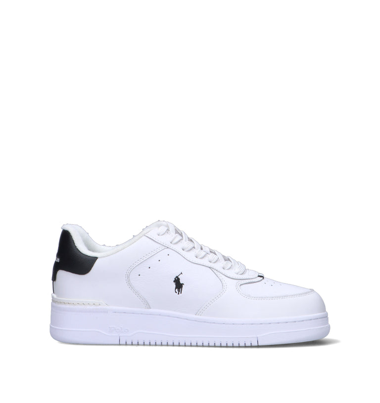 RALPH LAUREN Sneaker uomo bianca/nera in pelle