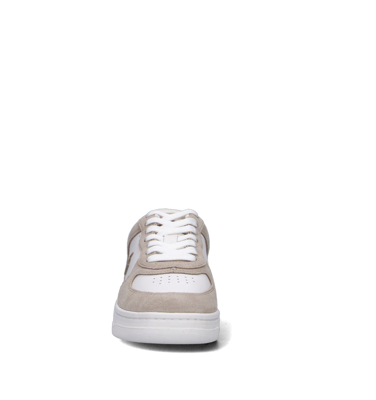 RALPH LAUREN Sneaker donna bianca/sabbia in pelle