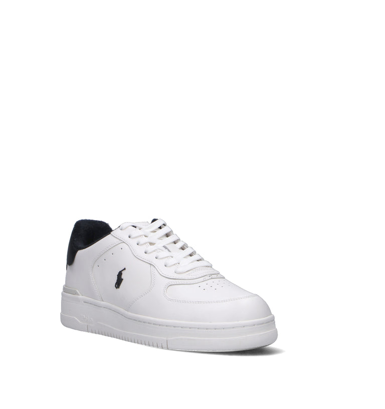 RALPH LAUREN Sneaker uomo bianca/nera in pelle