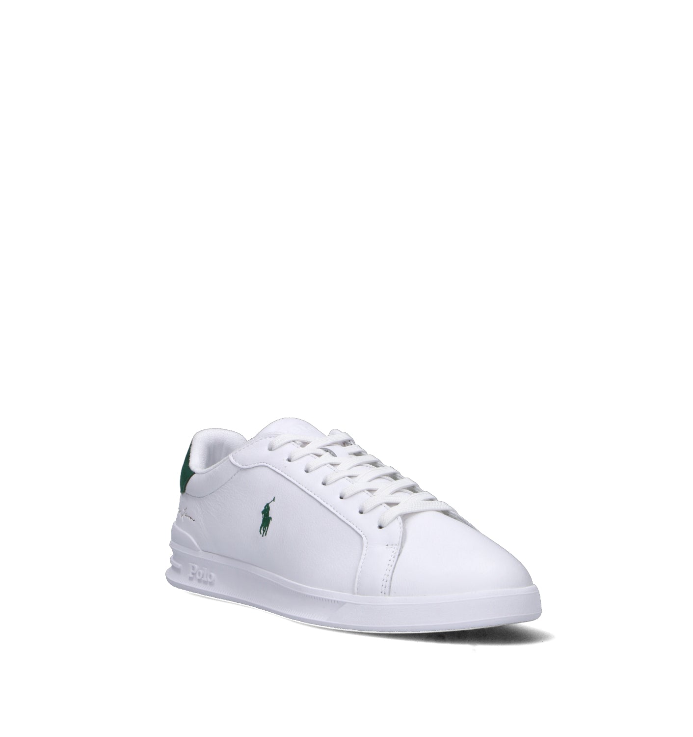 RALPH LAUREN Sneaker uomo bianca/verde in pelle