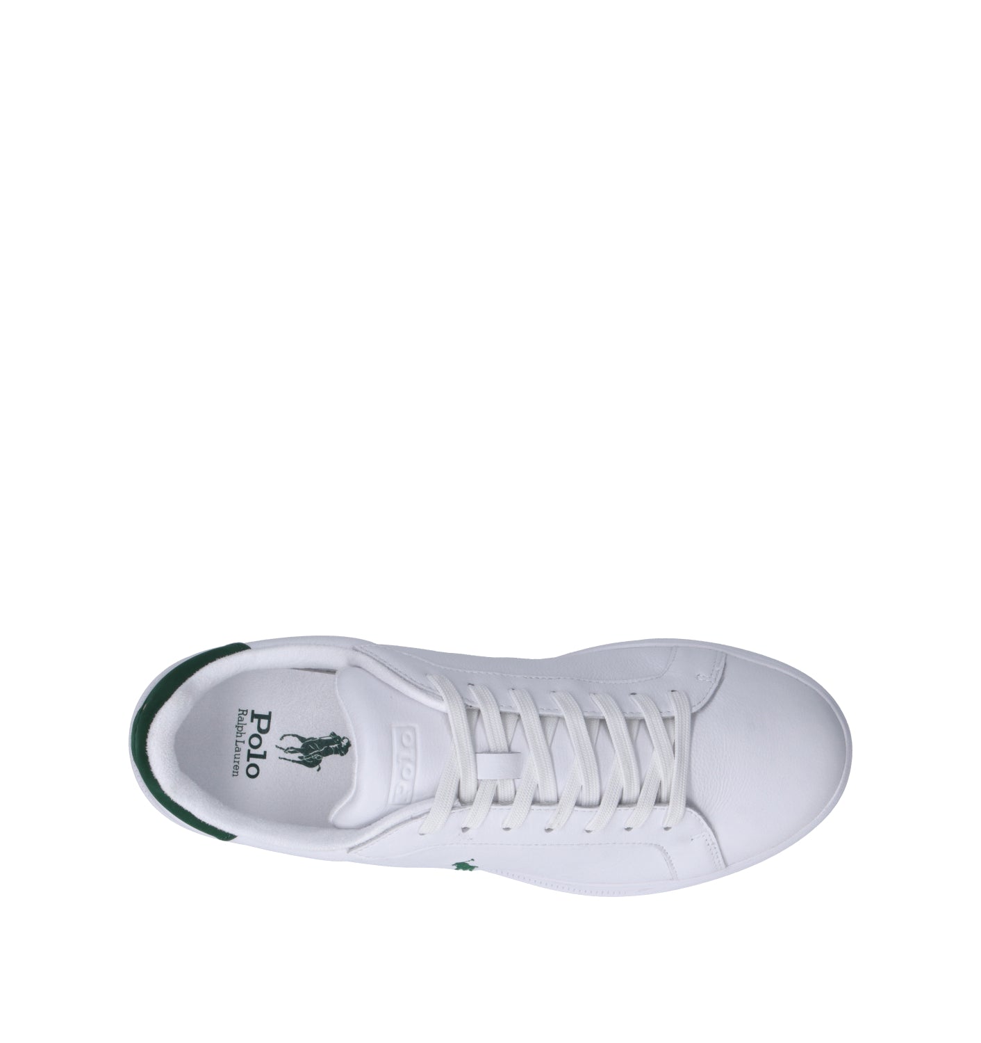 RALPH LAUREN Sneaker uomo bianca/verde in pelle