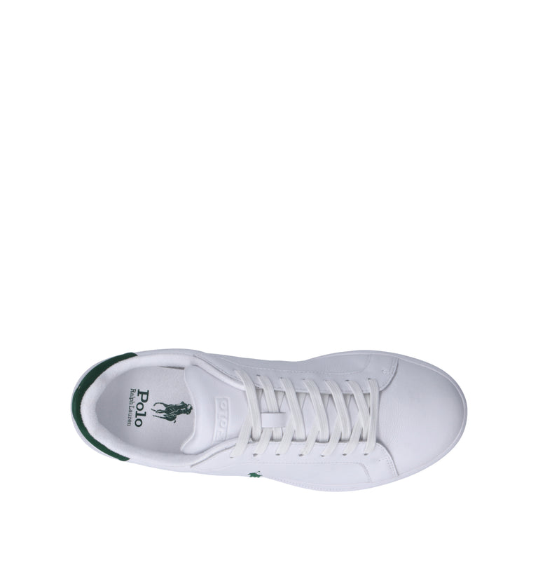 RALPH LAUREN Sneaker uomo bianca/verde in pelle