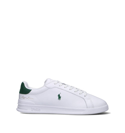 RALPH LAUREN Sneaker uomo bianca/verde in pelle