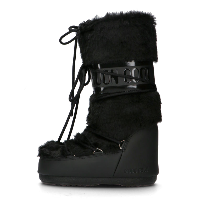 MOON BOOT ICON FAUX FUR Doposci donna nero