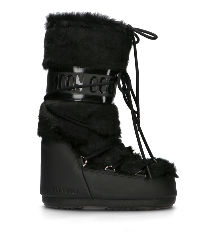 MOON BOOT ICON FAUX FUR Doposci donna nero