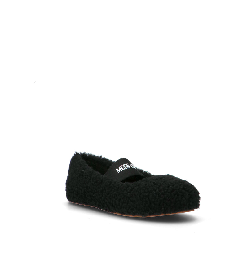 MOON BOOT SHEARLING BALLERINA Ballerina donna nera in pelliccia