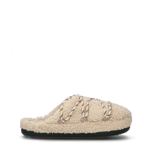 MOON BOOT TEDDY SLIPPER Sabot donna bianco