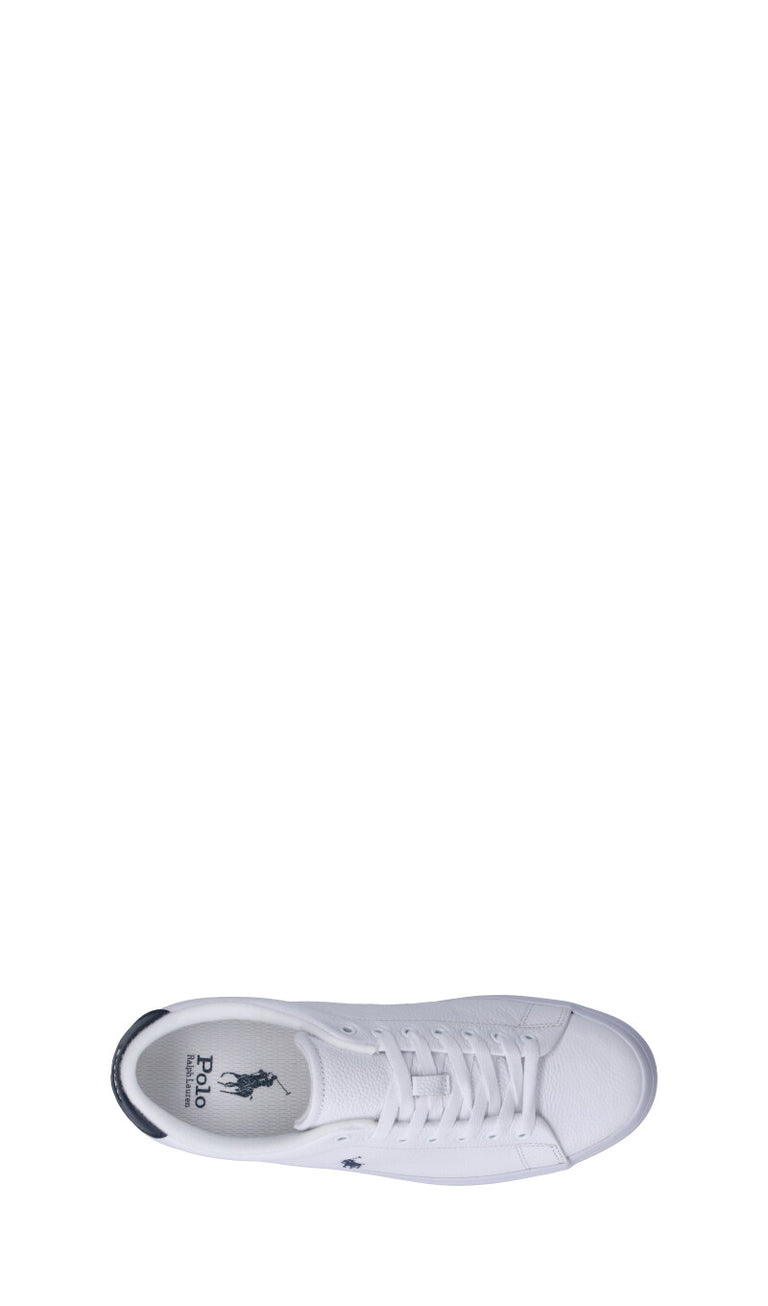 RALPH LAUREN Sneaker uomo bianca blu in pelle Quellogiusto