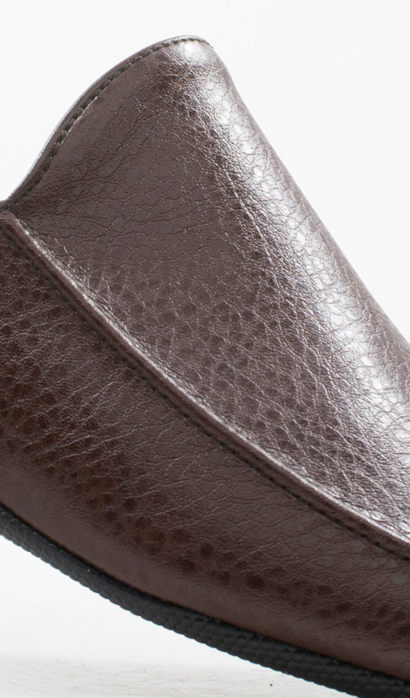 ANTICA PANTOFOLERIA Ciabatta uomo marrone in pelle
