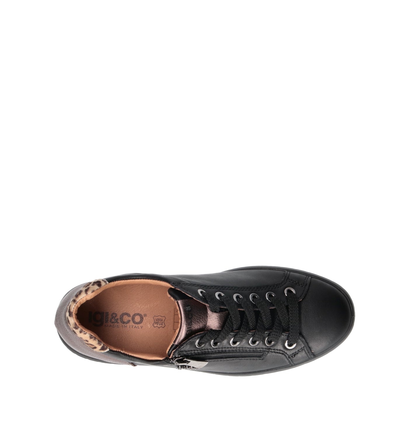 IGI&CO Sneaker donna nera/bronzo in pelle