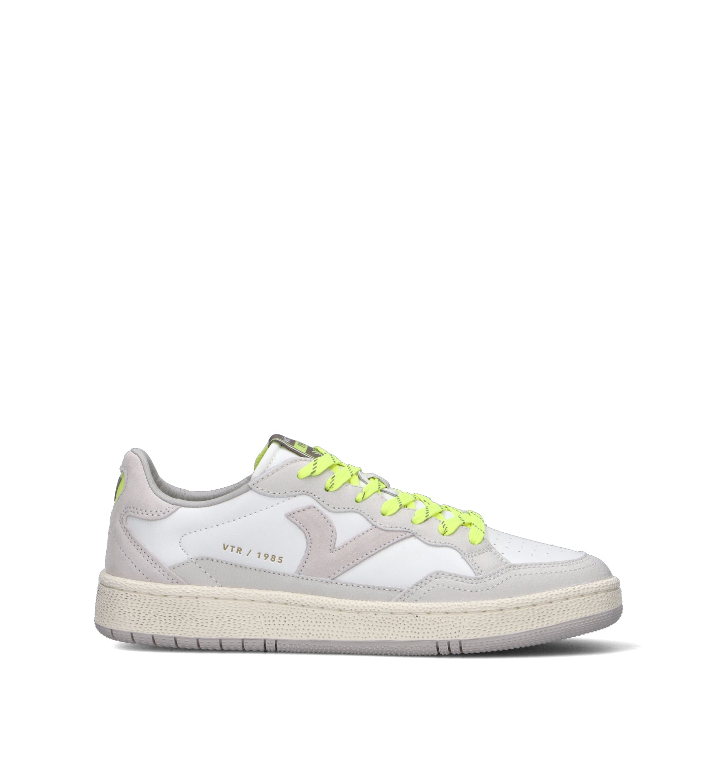 VICTORIA Sneaker uomo bianca/limone in pelle