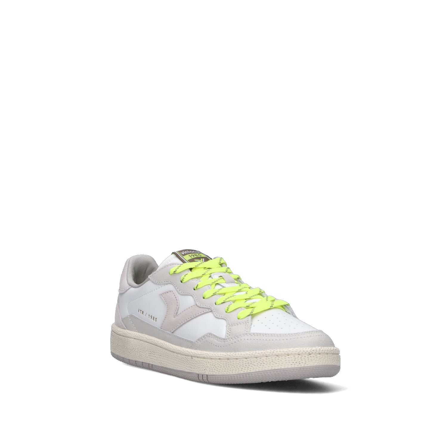 VICTORIA Sneaker uomo bianca/limone in pelle