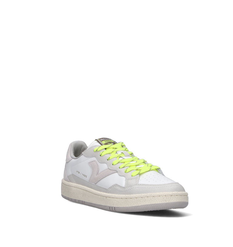 VICTORIA Sneaker uomo bianca/limone in pelle