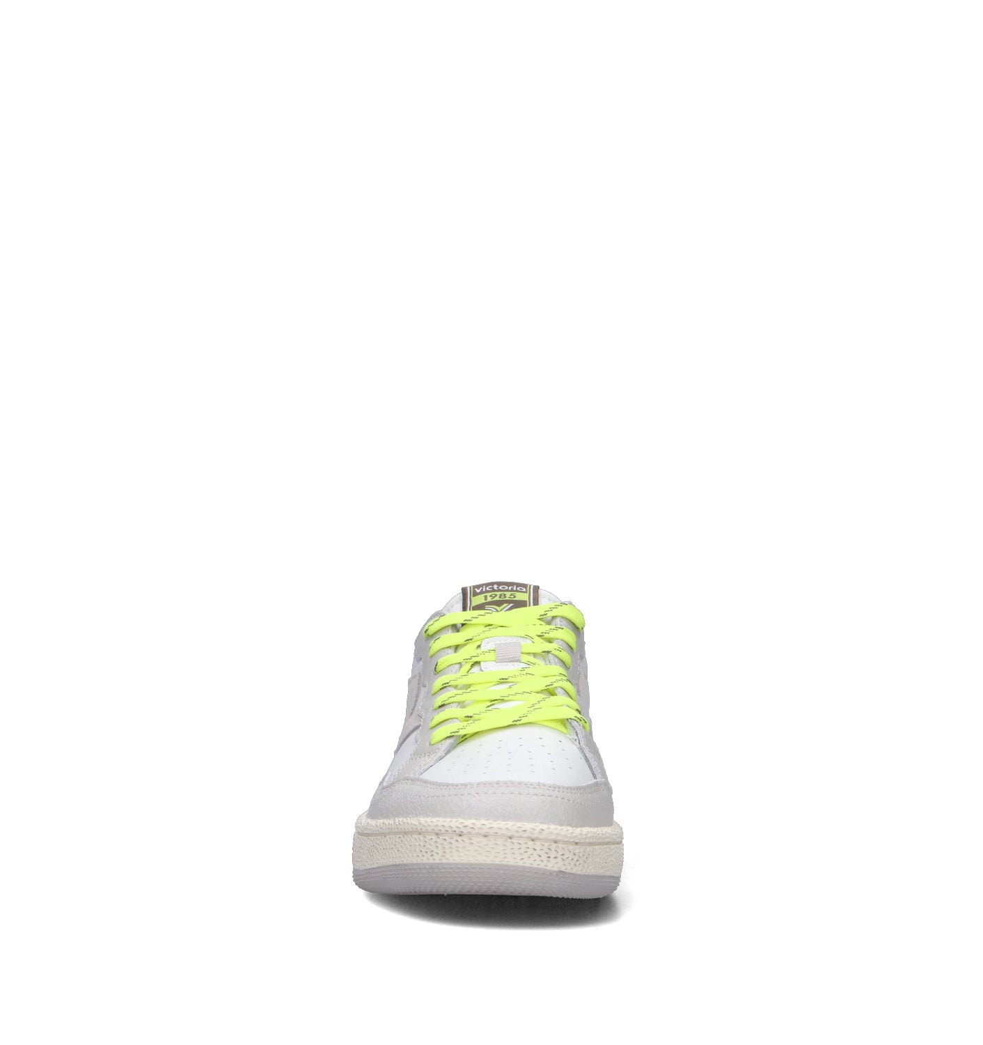 VICTORIA Sneaker uomo bianca/limone in pelle