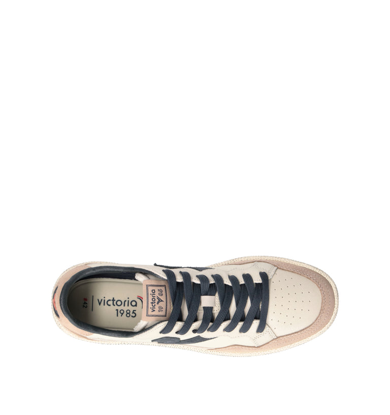 VICTORIA Sneaker uomo panna in pelle