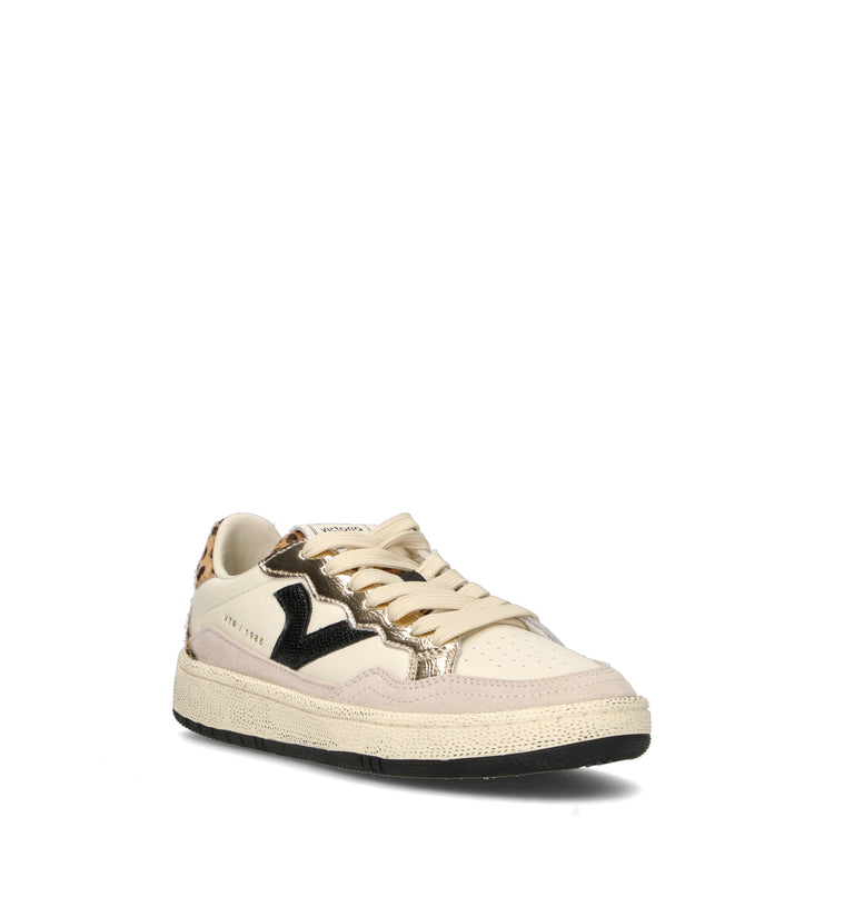 VICTORIA Sneaker donna panna in pelle
