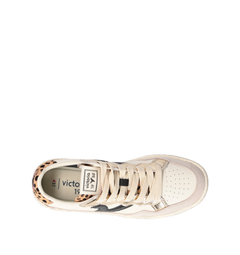 VICTORIA Sneaker donna panna in pelle