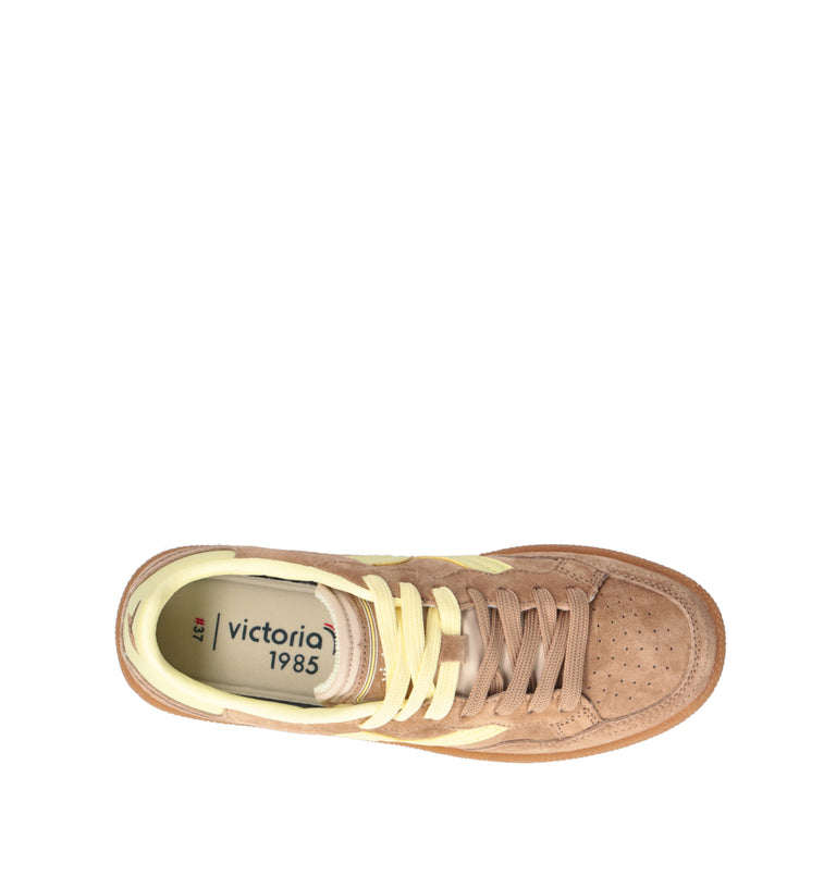 VICTORIA Sneaker donna beige in suede
