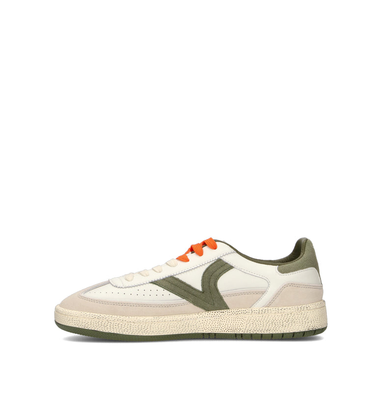 VICTORIA Sneaker uomo bianca/verde in pelle